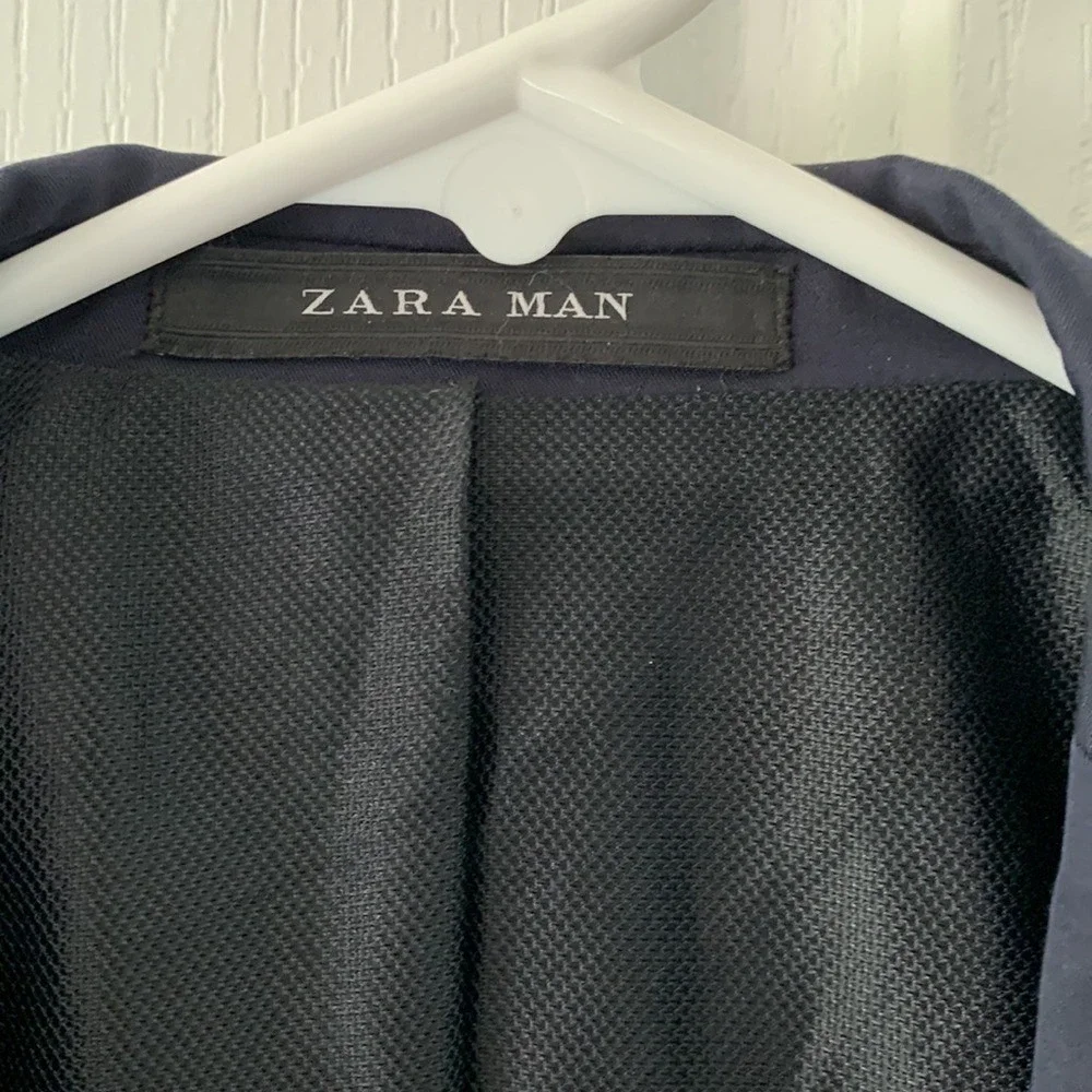 Zara Man navy blue blazer size USA 38‎ two buttons classic elegant casual
